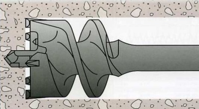 Проломной бур SDS MAX 45x550мм по бетону Проломной бур SDS MAX 45x550мм по бетону